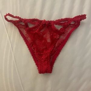Red lace panties